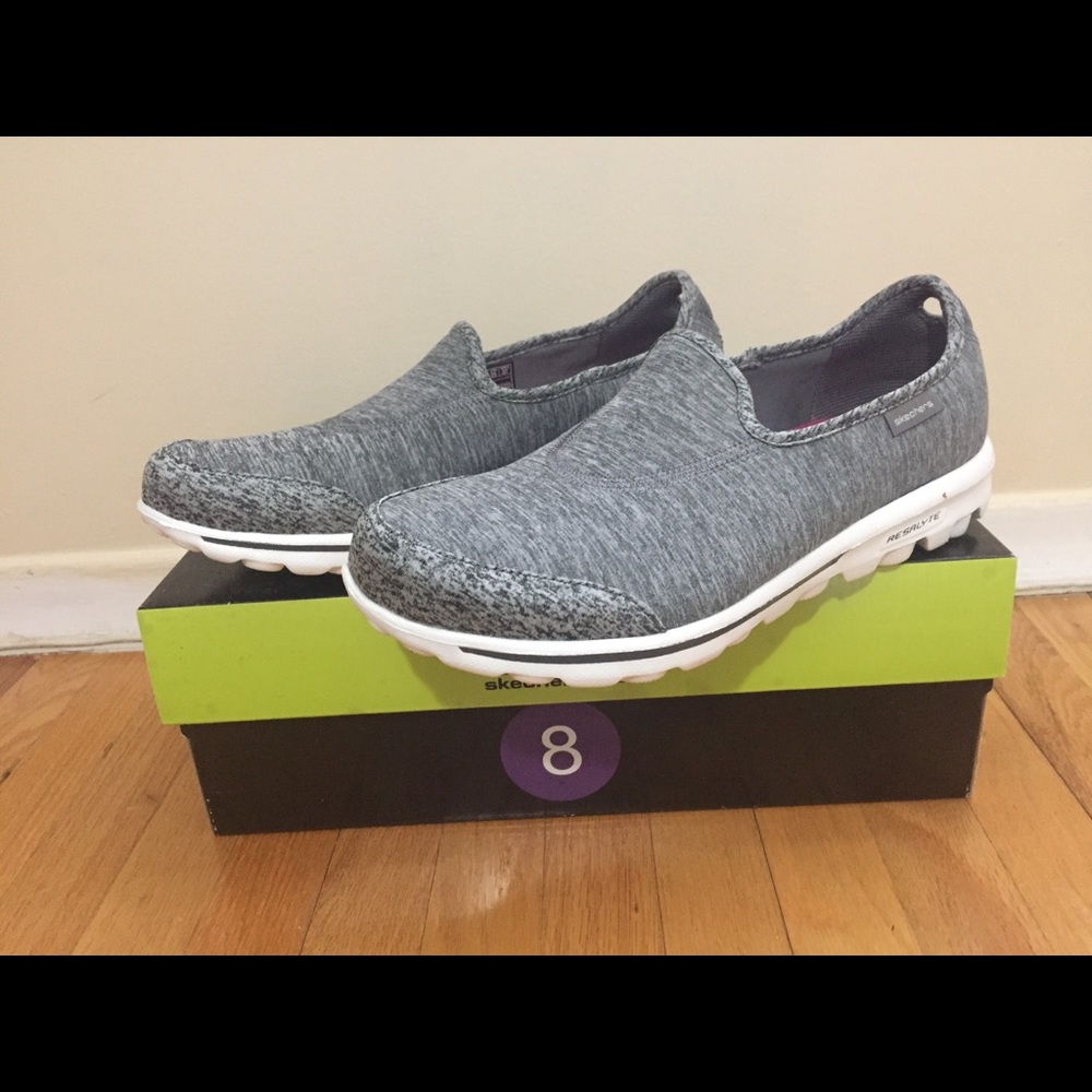 Skechers GO WALK grey slip ons